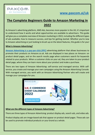 The Complete Beginners Guide to Amazon Marketing in 2022
