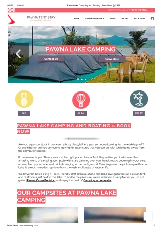 Experience  Amazing Camping at Pawna Lake - Pawna Tent Stay