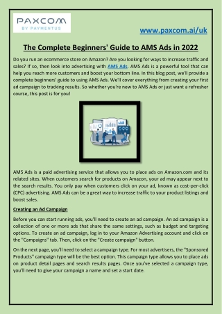 The Complete Beginners' Guide to AMS Ads in 2022