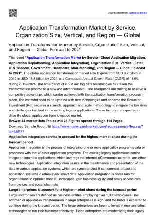 Application Transformation Market by Service, Organization Size, Vertical