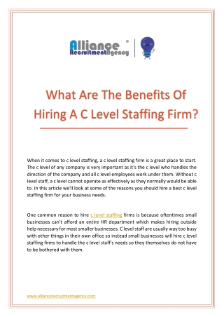 c level staffing