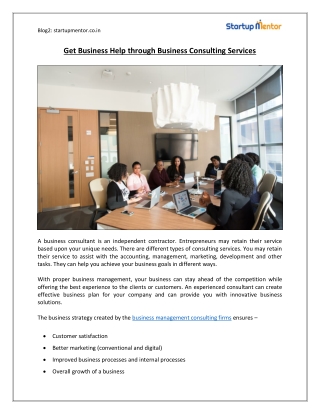 Get Business Help through Business Consulting Services