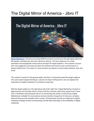 The Digital Mirror of America - Jibro IT