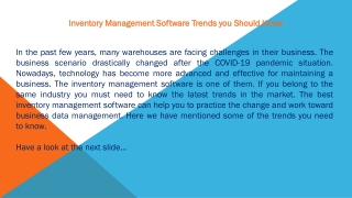Inventory Management Software Trends you Should Know