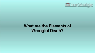 What are the Elements of Wrongful Death