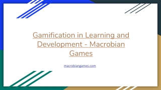 Gamification in Learning and Development
