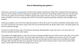 How to Maintaining your gutters