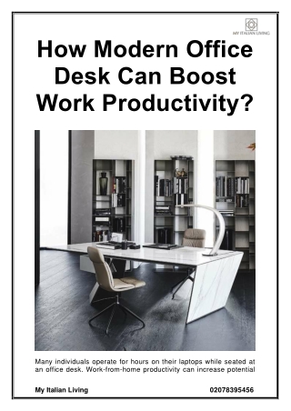 How Modern Office Desk Can Boost Work Productivity
