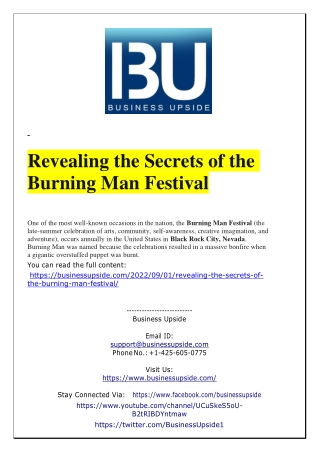 Revealing the Secrets of the Burning Man Festival