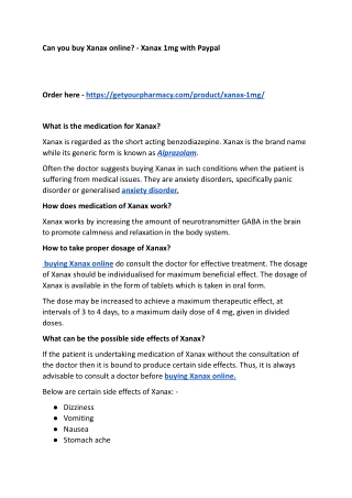Can you buy Xanax online_ - Xanax 1mg with Paypal