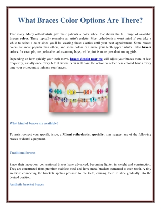 What Braces Color Options Are There?