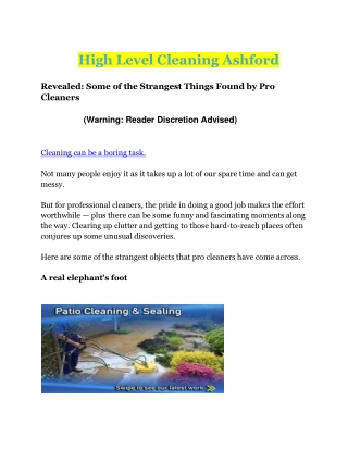 High Level Cleaning Ashford