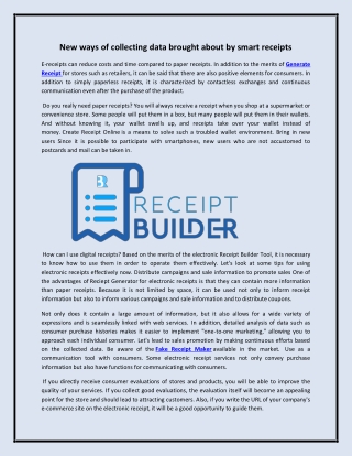 New ways of collecting data brought about by smart receipts