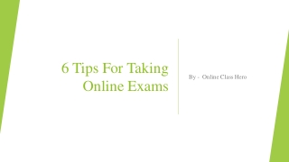6 Tips For Taking Online Exams​