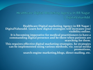 Healthcare Digital Marketing Agency In RR Nagar