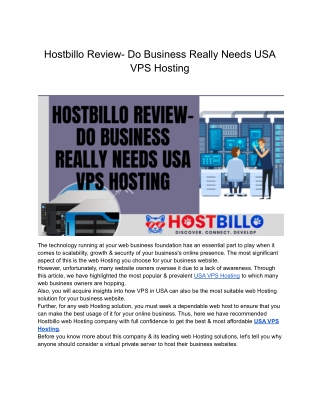 Hostbillo Review- Do Business Really Needs USA VPS Hosting