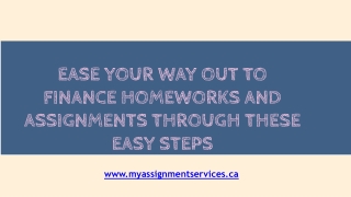 Ease your Way out to Finance Homeworks and Assignments through these Easy Steps