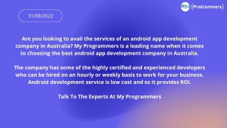 android app development company in Australia
