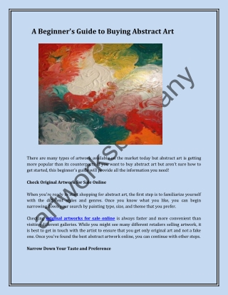 A Beginner's Guide to Buying Abstract Art