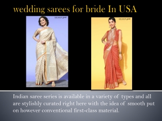 Shop Saree for Wedding | wedding sarees for bride In USA