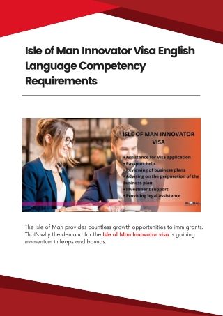 Isle of Man Innovator Visa English Language Competency Requirements