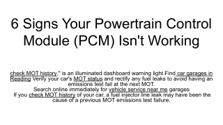 6 Signs Your Powertrain Control Module (PCM) Isn't Working (1)