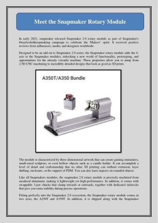 Meet the Snapmaker Rotary Module