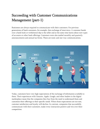 Succeeding with Customer Communications Management -1