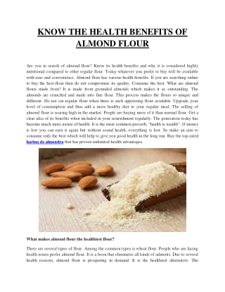 harina de almendra-guest blog-KNOW THE HEALTH BENEFITS OF ALMOND FLOUR