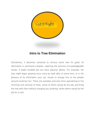 Intro to Tree Elimination