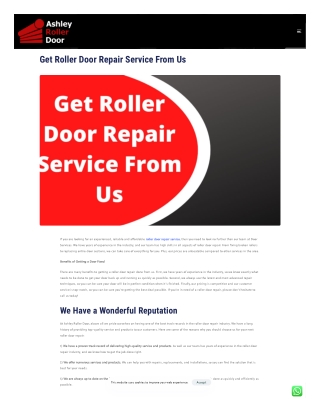 Get Roller Door Repair Service From Us