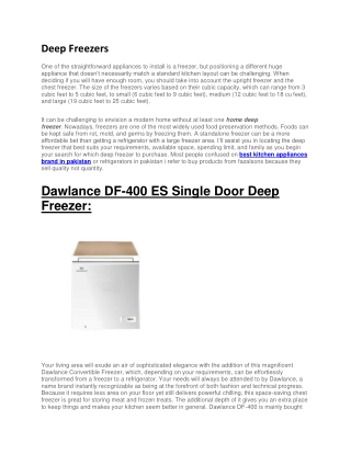 Deep Freezers