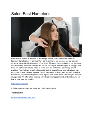 Salon East Hamptons