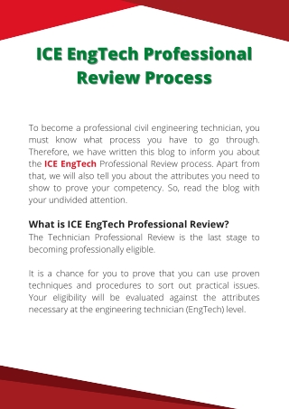 ICE EngTech Professional Review Process