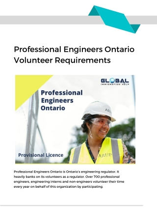 Professional Engineers Ontario Volunteer Requirements