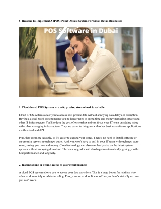 POS Software in Dubai