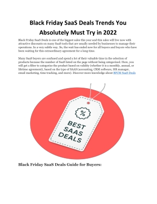 Black Friday SaaS Deals
