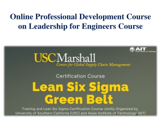 Online Professional Development Course on Leadership for Engineers Course