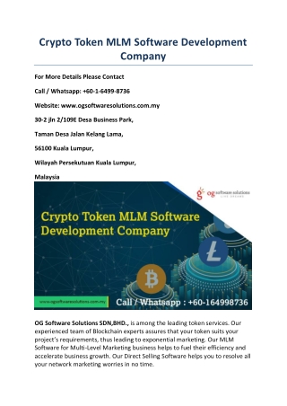 Crypto Token MLM Software Development Company