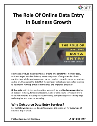 The Role Of Online Data Entry In Business Growth