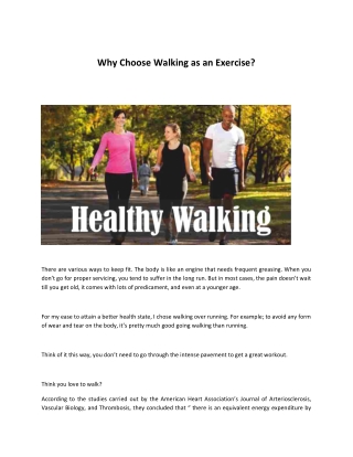 Why Choose Walking as an Exercise (1)