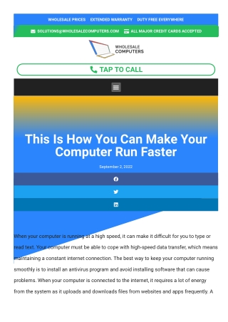 This Is How You Can Make Your Computer Run Faster