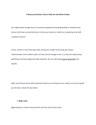 5 Necessary Revision Tips to Help You Get Better Grades