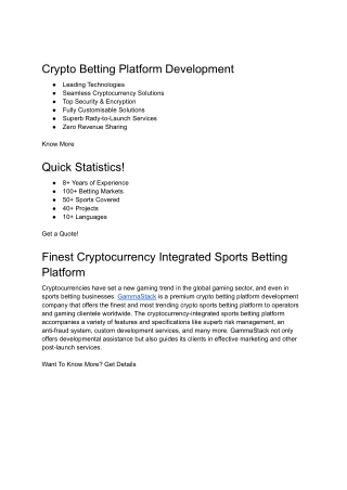 Crypto Betting Platform Development