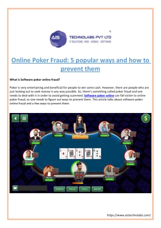Online Poker fraud 5 popular ways and how to prevent them