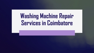 Washing Machine Repair Services in Coimbatore