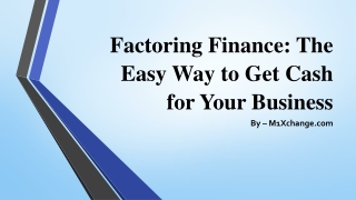 Factoring Finance