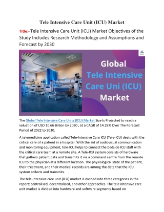 Tele Intensive Care Unit 2022 Key Players Data and Industry Analysis