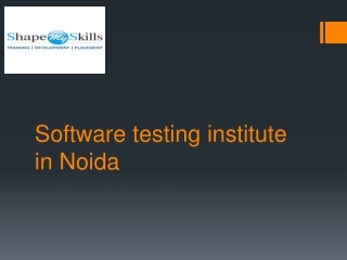 Software testing institute in Noida ppt