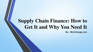 Supply Chain Finance